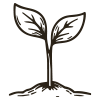 Sow icon: sprouting seedling